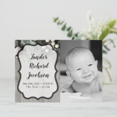 5x7 Foto Geboorte Aankondiging Legerkatoen plant b (Staand voorkant)