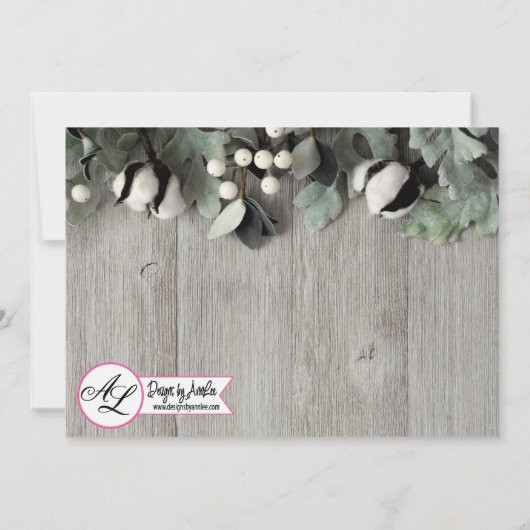 5x7 Foto Geboorte Aankondiging Legerkatoen plant b (Achterkant)