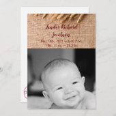 5x7 Foto Geboorte Aankondiging Legertarwe op Burla (Voorkant / Achterkant)