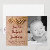 5x7 Foto Geboorte Aankondiging Legertarwe op Burla (Voorkant / Achterkant)