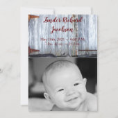 5x7 Foto Geboorteaankondiging Army Wit Gewassen Ho Aankondiging (Voorkant)