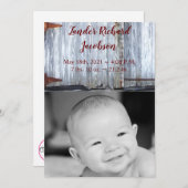 5x7 Foto Geboorteaankondiging Army Wit Gewassen Ho Aankondiging (Voorkant / Achterkant)