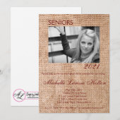 5x7 Foto Graduatie Party Uitnodiging Tarwe op Bur (Voorkant / Achterkant)