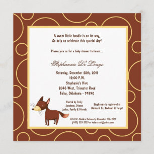 5x7 Fox Pok-a-Dot Baby shower Kaart