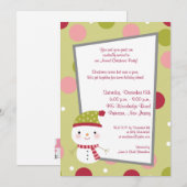 5x7 Frosty Snowman Polka Dot BG Uitnodiging (Voorkant / Achterkant)