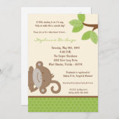 5x7 Funky Monkey Oerwoud Zoo Baby shower Uitnodigi Kaart (Voorkant / Achterkant)