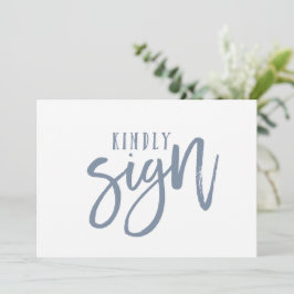 5X7 Gastboek Bord | Borstel Schrift (Stofbloem Bla