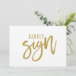 5X7 gastboek bord | Borstelschrift (goud)