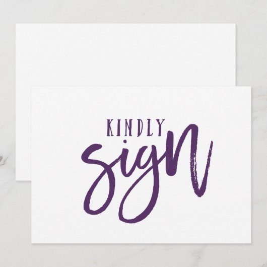 5X7 gastenboek handtekening | Borstelcalligrafie ( Kaart (Voorkant / Achterkant)