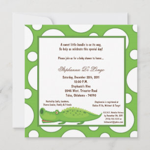 5x7 Gator Pok-a-Dot Baby shower Kaart