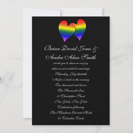 5x7 Gay Wedding Rainbow LGBT Pride Metallic Paper Kaart (Voorkant)