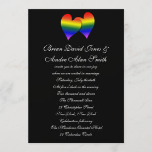 5x7 Gay Wedding Rainbow LGBT Pride Metallic Paper Kaart
