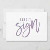 5X7 gebarenteken voor gastboeken | Penseelkalligra (Voorkant)