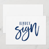 5X7 gebarenteken voor gastboeken | Penseelkalligra (Voorkant / Achterkant)