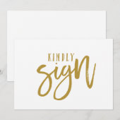 5X7 gebarenteken voor gastboeken | Penseelscript ( (Voorkant / Achterkant)