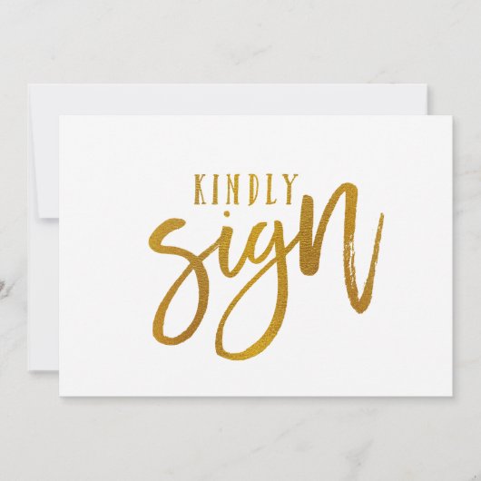 5X7 gebarenteken voor gastboeken | Penseelscript-F (Voorkant)