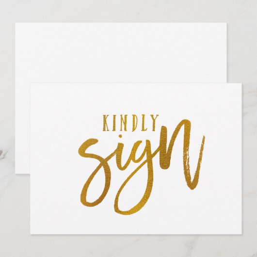 5X7 gebarenteken voor gastboeken | Penseelscript-F (Voorkant / Achterkant)