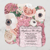 5x7 Geboortekaartje Geometrische Tuin Roos Kaart (Voorkant / Achterkant)