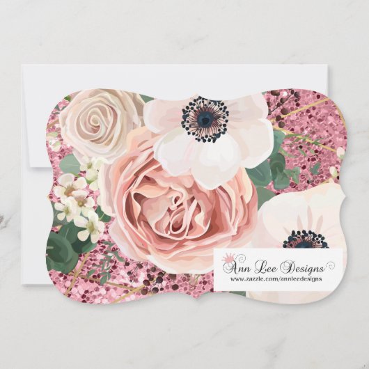 5x7 Geboortekaartje Geometrische Tuin Roos Kaart (Achterkant)