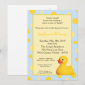 5x7 gele blu Rubber Ducky Baby shower Uitnodiging (Voorkant / Achterkant)