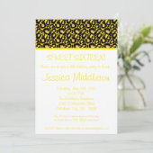5x7 gele Cheetah Print 16e verjaardag Uitnodiging (Staand voorkant)