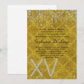 5x7 Gele Diamant Quinceanera Verjaardag Uitnodigin Kaart (Voorkant / Achterkant)