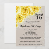 5x7 gele rozen Zoet 16 uitnodiging van vrijdag (Voorkant / Achterkant)