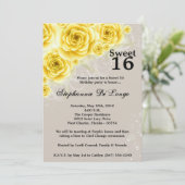 5x7 gele rozen Zoet 16 uitnodiging van vrijdag (Staand voorkant)