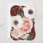 5x7 Geometric Garden Roos Wine Weddenschap Kaart (Achterkant)