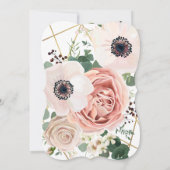 5x7 geometrische tuin Roos gouden bruiloft uitnodi Kaart (Achterkant)