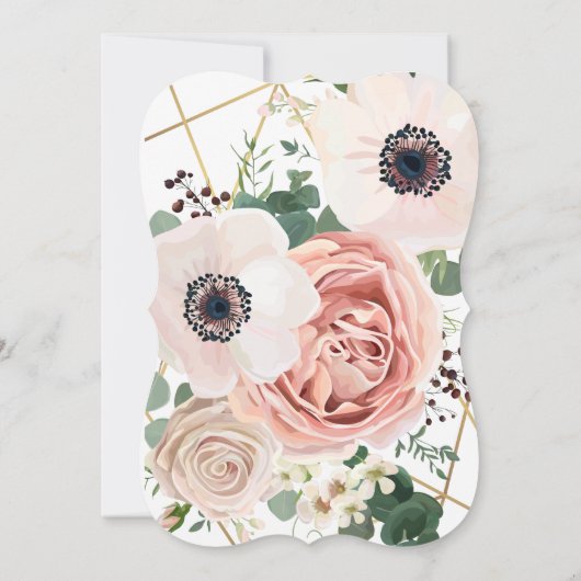 5x7 geometrische tuin Roos gouden bruiloft uitnodi Kaart (Achterkant)