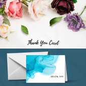 5x7 gevouwen dank u kaart blauwe splash