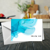 5x7 gevouwen dank u kaart blauwe splash