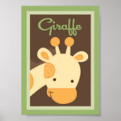 5x7 "Giraffe" Oerwoud Safari Baby Bedding Wall Art Poster (Voorkant)
