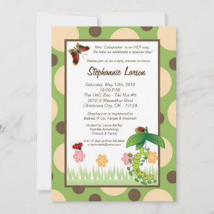 5x7 Girl Catapealer Baby shower Invitation Kaart