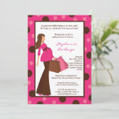 5x7 Girl Modern Mod Ma Baby shower Uitnodiging (Staand voorkant)