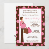 5x7 Girl Pink Modern Ma Baby shower Uitnodiging (Voorkant / Achterkant)