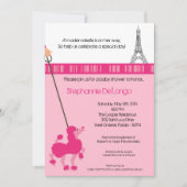 5x7 Girl Pink Poodle Baby shower Uitnodiging (Voorkant)