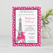 5x7 Girl Pink Poodle Baby shower Uitnodiging (Staand voorkant)