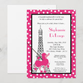 5x7 Girl Pink Poodle Baby shower Uitnodiging (Voorkant / Achterkant)