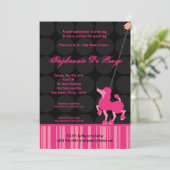 5x7 Girl Pink Poodle Baby shower Uitnodiging (Staand voorkant)