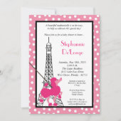 5x7 Girl Pink Poodle Baby shower Uitnodiging (Voorkant)
