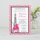 5x7 Girl Pink Poodle Baby shower Uitnodiging (Staand voorkant)