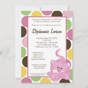 5x7 Girl Queen of Oerwoud Baby shower Invitation Kaart
