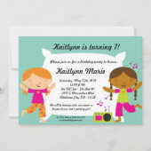 5x7 Girl Slumber Makeove Birthday Party Invitation Kaart (Voorkant)