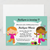 5x7 Girl Slumber Makeove Birthday Party Invitation Kaart (Voorkant / Achterkant)