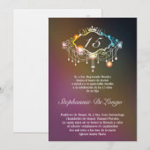 5x7 Girly Crown Quinceanera Verjaardag Uitnodiging (Voorkant / Achterkant)