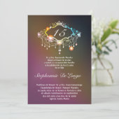 5x7 Girly Crown Quinceanera Verjaardag Uitnodiging (Staand voorkant)