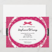 5x7 Girly Pink Black Bridal Shower Uitnodiging (Voorkant / Achterkant)