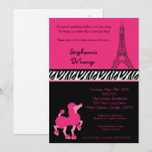 5x7 Girly Pink Poodle Baby shower Uitnodiging (Voorkant / Achterkant)